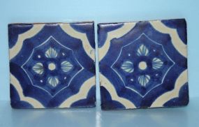 Two Pottery Blue and White Tiles