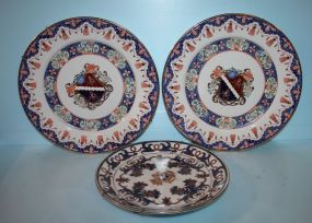 Two Chinese Import Porcelain Chargers along with Chinese Import Plate