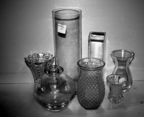 Seven Various Size Glass Vases
