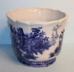 Chinese Import Blue and White Stoneware Flower Pot