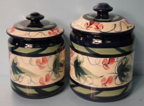 Two Gail Pittman Pottery Canisters