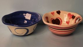 Two Gail Pittman Bowls and Porcelain Knob