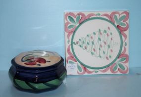 Gail Pittman Christmas Trivet; Gail Pittman Octagon Shaped Box