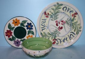 Gail Pittman Bowl, Trivet and Plate