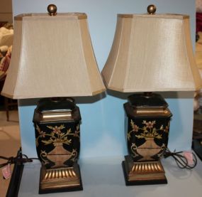 Pair of Faux Wood Lamps