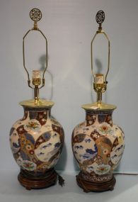 Pair of Porcelain Vases Made Into Lamps