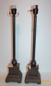 Pair of Resin Candlestick Style Lamps