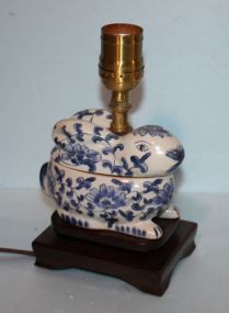 Small Blue and White Rabbit Lamp