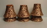 Set of Six Leopard Print Chandelier Shades