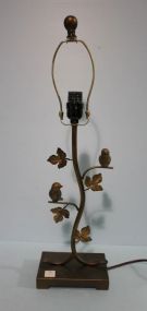Tree Shape gold Lamp with Two Birds Nesting
