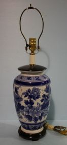 Blue and White Porcelain Vase Made into Lamp
