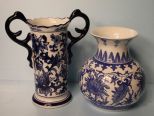 Two Blue and White Vases