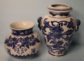 Two Blue and White Vases