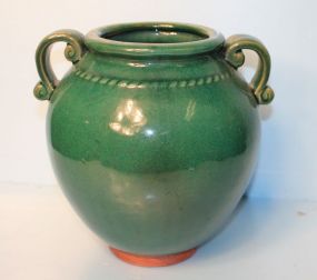 Small Green Double Handle Urn