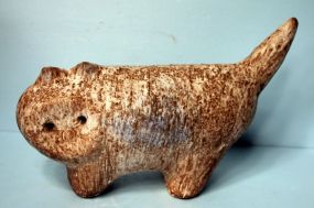 Unusual Pottery Cat, Signed McCarty
