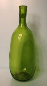 Clear Green Blown Glass Vase