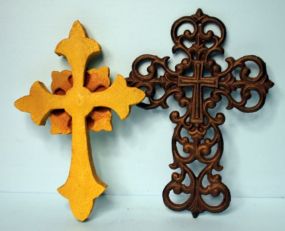 Yellow Resin Cross and Iron Cross