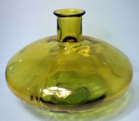 Clear Yellow Squat-Shape Vase
