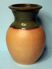 Green to Tan Pottery vase