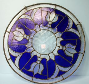 Blue and Clear Round Stain Glass