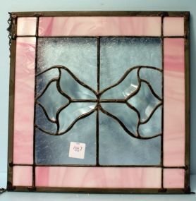 Pink and Clear Square Stain Glass