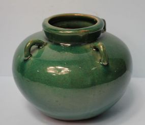 Small Four Handled Green Urn
