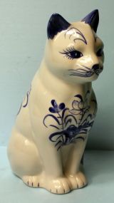 Blue and White Porcelain Cat