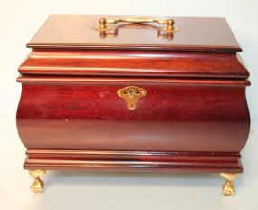 Contemporary Footed Mahogany Jewelry Box