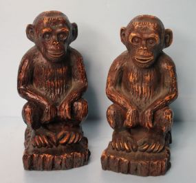 Pair of Resin Monkey Bookends