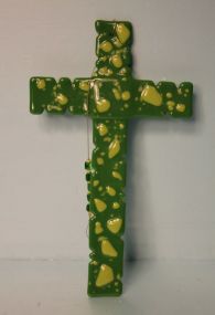 Hand Painted Glass Cross