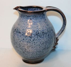 Tone on Tone Blue Pottery Pitcher