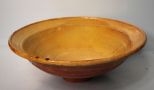 Large Mustard Yellow Glazed Pottery Bowl