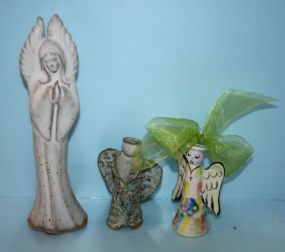 Two Pottery and One Porcelain Angel