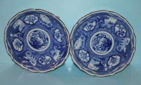 Two Made in Japan Blue and White Plates with Hangers