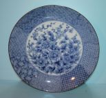 Blue and White Floral Porcelain Plate