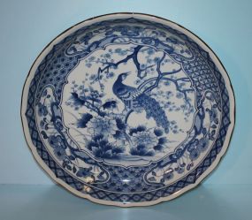 Large Blue and White Porcelain Charger