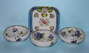 Four Small Hand Painted Dishes