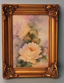 Painting of Yellow Roses in Porcelain