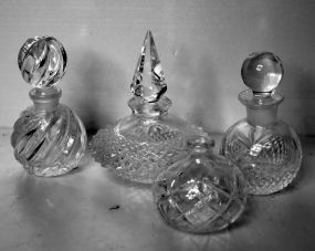 Four Crystal Perfume Bottles