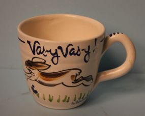 Large Hand Painted Mug with Rabbit