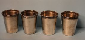 Four Pewter Mint Julep Cups with Monogram SMB
