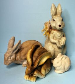 Four Various Decorative Rabbits
