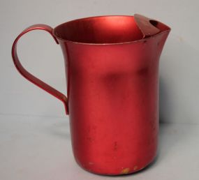 Red Tin Handled Pitcher