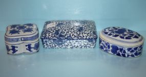 Three Blue and White Chinese Import Boxes