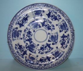 Chinese Import Blue and White Plate with Hanger