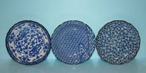 Three Small Blue and White Porcelain Dishes