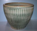 Large Green Pottery Fluted Flower Pot