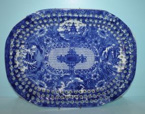 Large Blue and White Ironstone Platter