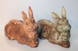 Two Reclining Peters Pottery Rabbits