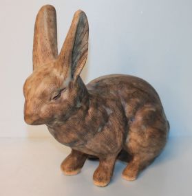 Green and Brown Peters Pottery Rabbit